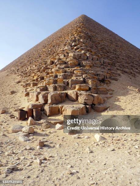 The Red Pyramid, , is the largest of the three major pyramids located at the Dahshur necropolis in Cairo, Egypt. Named for the rusty reddish hue of...