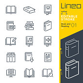 Lineo Editable Stroke - Book and Reading line icons