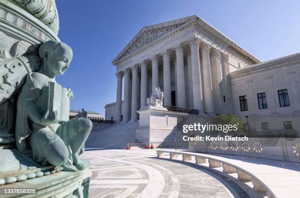 The U.S. Supreme Court is seen on September 02, 2021 in Washington, DC. The Supreme Court voted 5-4 not to stop a Texas law that prohibits most...