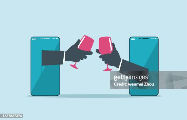 virtual party - virtual party stock illustrations