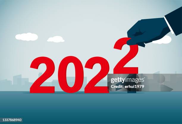 2022 - new year cartoon stock illustrations