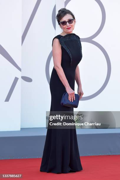 Nicoletta Braschi attends the red carpet of the movie "The Power Of The Dog" during the 78th Venice International Film Festival on September 02, 2021...