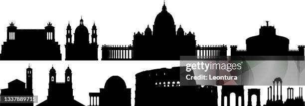 illustrazioni stock, clip art, cartoni animati e icone di tendenza di edifici di roma - basilica