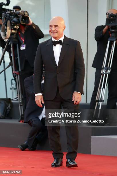 Luca Zingaretti attends the red carpet of the movie "The Hand Of God" during the 78th Venice International Film Festival on September 02, 2021 in...
