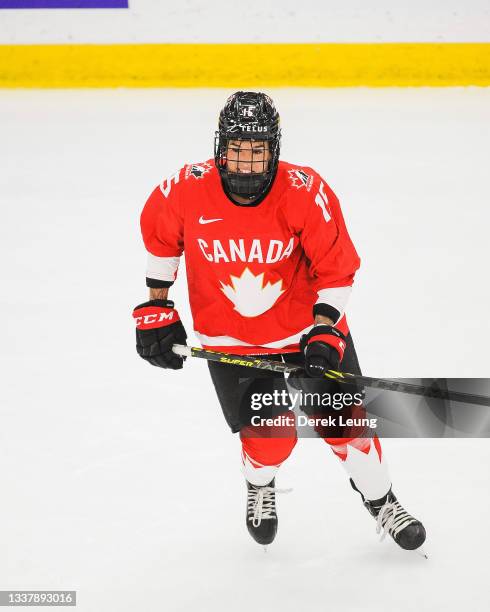 Melodie Daoust of Canada in action against United States in the 2021 IIHF Women's World Championship gold medal game played at WinSport Arena on...