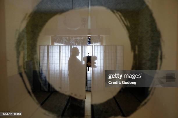 Zen buddhist master in his dojo in Marrubiu, Sardinia, Italy.