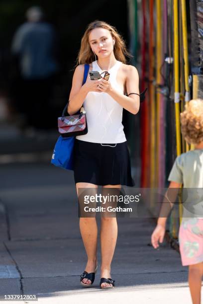 Lily-Rose Depp is seen the West Village on September 02, 2021 in New York City.