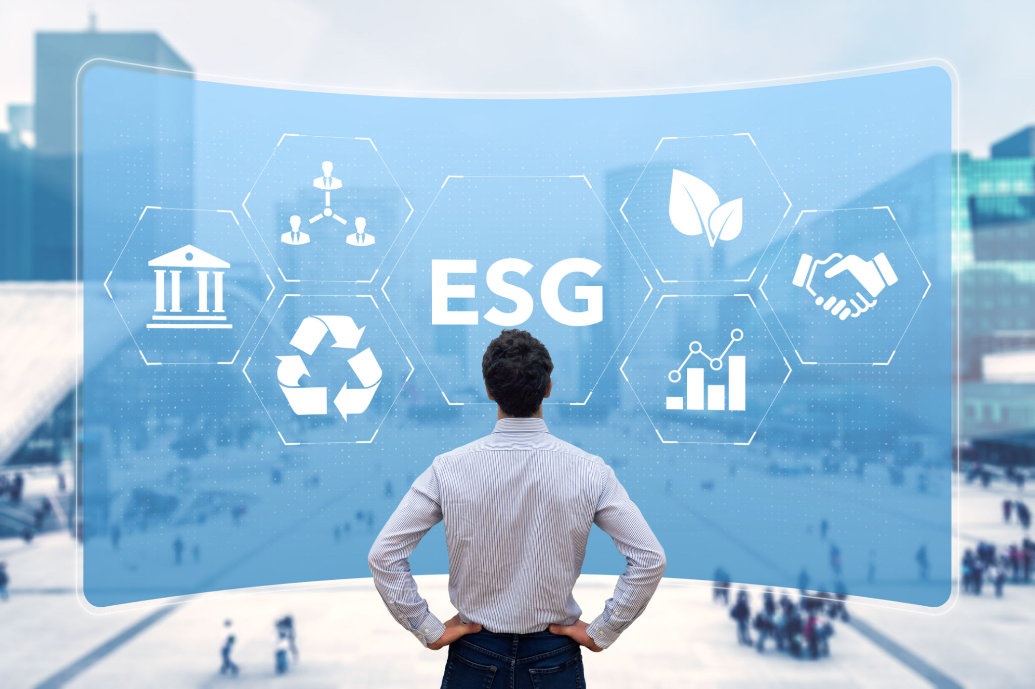 ESG Environmental Social Governance sustainable development and investment evaluation. Green ethical business preserving resources, reducing CO2, caring for employees. Consultant in management. ESG Environmental Social Governance sustainable development and investment evaluation. Green ethical business preserving resources, reducing CO2, caring for employees. Consultant in management.