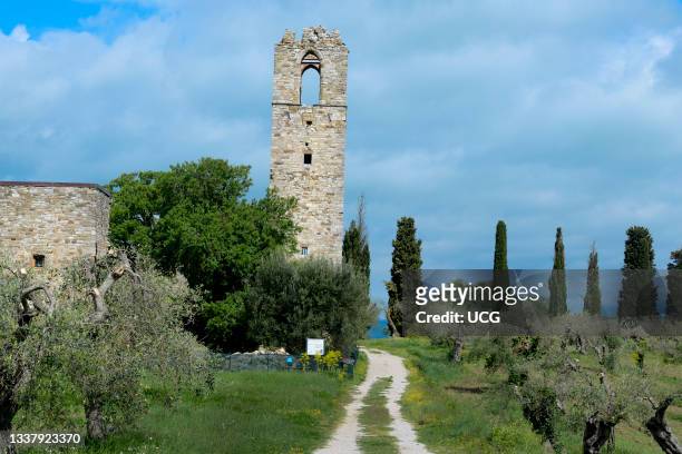 Ruins of the Monastery of San Secondo. Polvese Island. Trasimeno Lake. Umbria. Italy.
