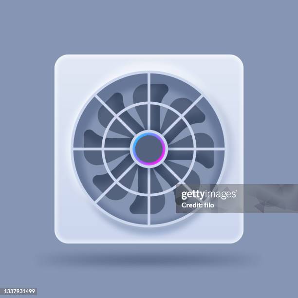 stockillustraties, clipart, cartoons en iconen met air purification fan cooling heating air conditioner - elektrische kachel