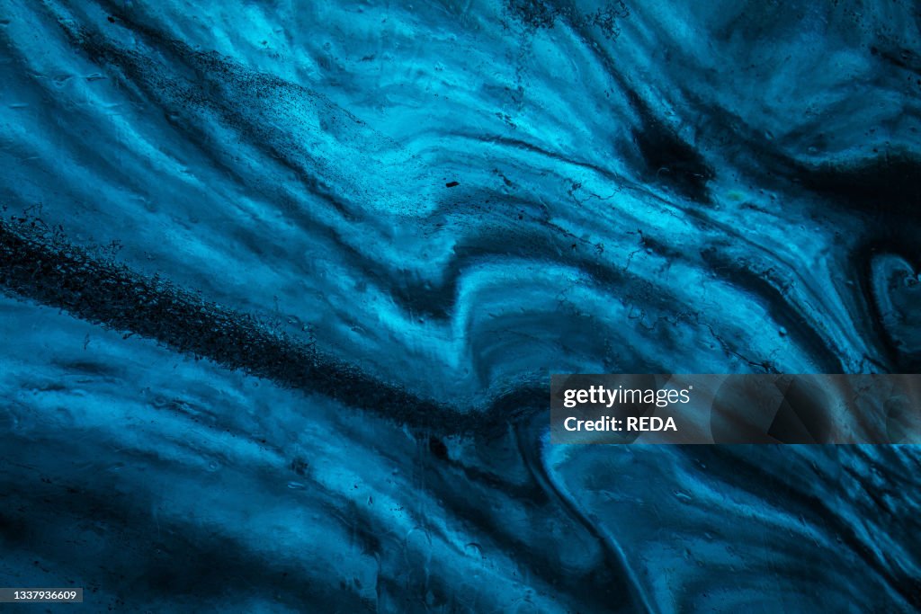 Blue ice texture in the caves in Jškuls‡rl—n glacier. Iceland. North Atlantic Ocean