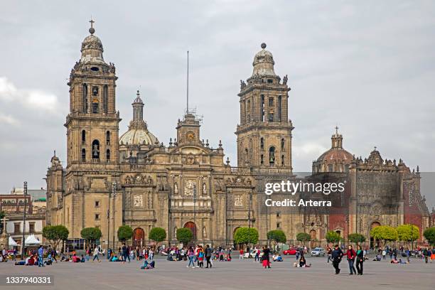 Mexico City Metropolitan Cathedral. Catedral Metropolitana on the Plaza de la Constituci—n. Plaza del Z—calo in Downtown Mexico City.