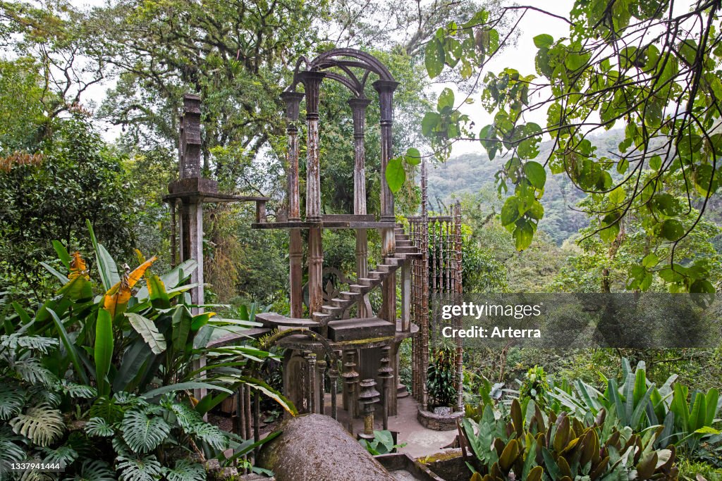 Castillo Surrealista, concrete structure created by Edward James at Las Pozas. The Pools near Xilitla, San Luis Potosi, Huasteca region, Mexico