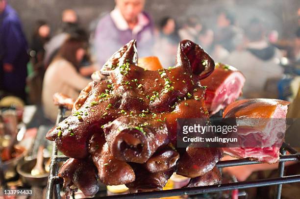 pig face for sale - hunan province stock pictures, royalty-free photos & images