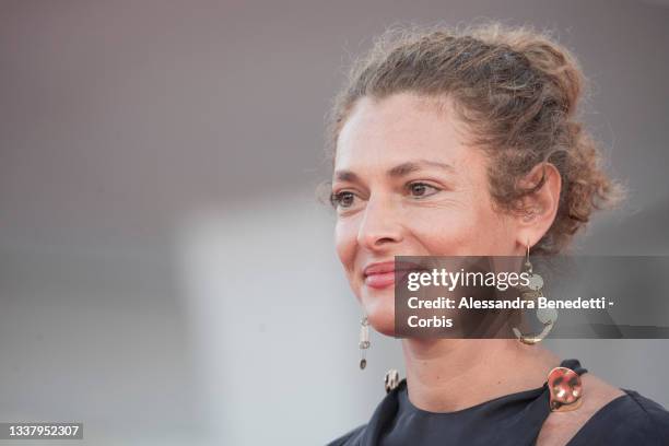 Ginevra Elkann attends the red carpet of the movie "The Hand of God" during the 78th Venice International Film Festival on September 02, 2021 in...