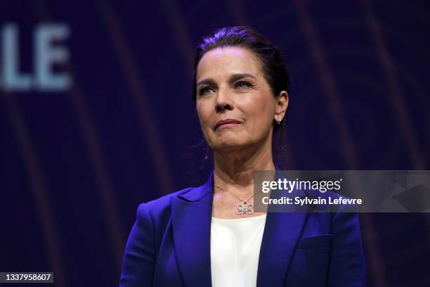 Desirée Nosbusch attends the closing ceremony during the Series Mania Festival on September 02, 2021 in Lille, France.