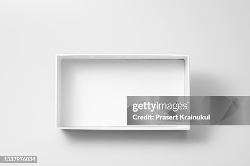 Blank open rectangular box isolated on gray background Blank open rectangular box isolated on gray background