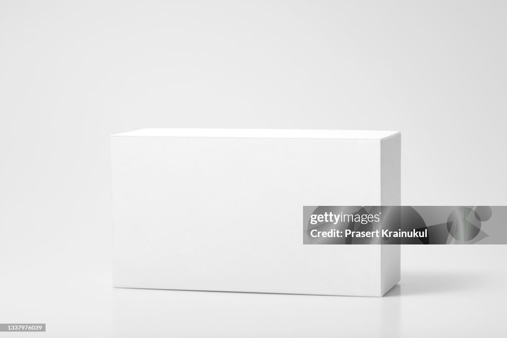 White Rectangular Box Isolated On Gray Background High-Res Stock Photo ...
