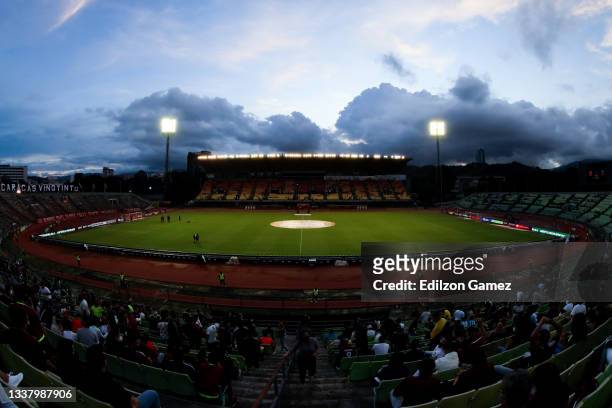 General view of the stadium prior a match between Venezuela and Argentina as part of South American Qualifiers for Qatar 2022 at Estadio Olimpico on...
