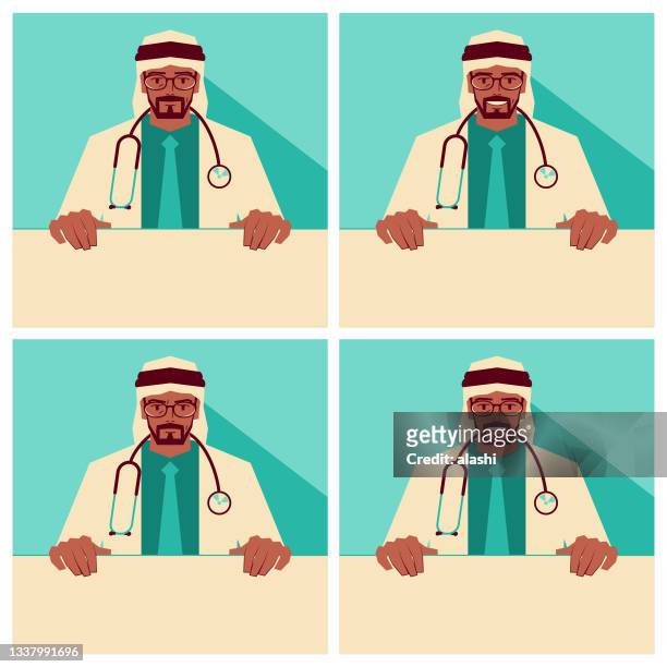 ilustrações de stock, clip art, desenhos animados e ícones de mature doctors (mid-adult) wearing a stethoscope and holding a blank sign, with facial expressions of smiling, talking, and anger - stern form