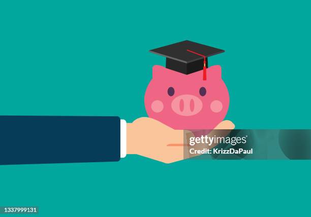 money saving for education - scholarship award stock illustrations