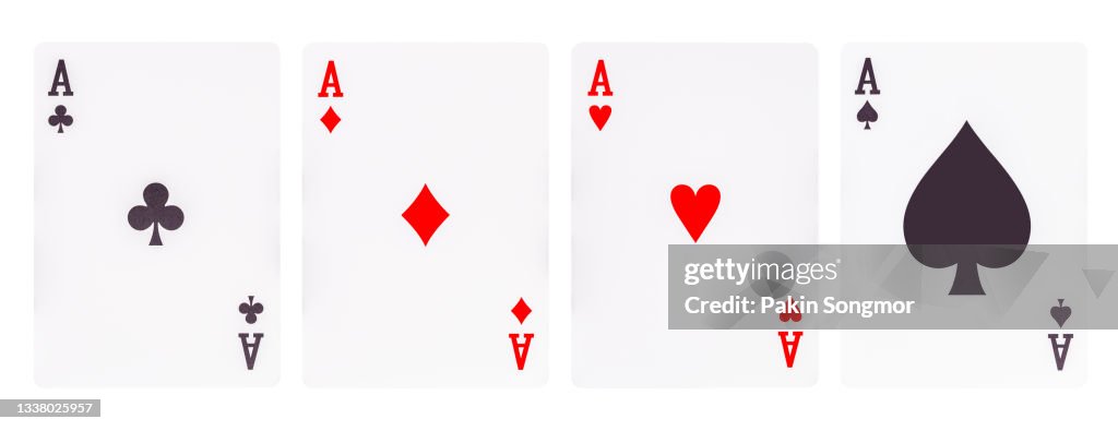The ace card isolated on white background. clipping path