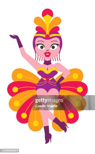 showgirl rio carnival female dancer sexy girl performer entertainment show - rio carnival mask stock illustrations