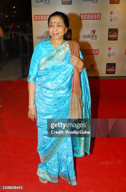 Asha Bhosle attends the colors screen awards on January 14, 2012 in Pune, India