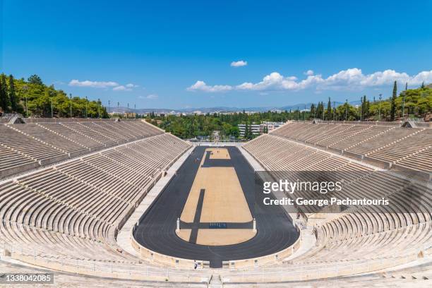 panathenaic stadium in athens, greece - estadio olímpico fotografías e imágenes de stock