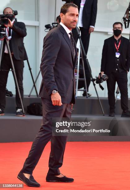 Former Italian footballer Marco Borriello at the 78 Venice International Film Festival 2021. The Hand of God red carpet. Venice , September 2nd, 2021