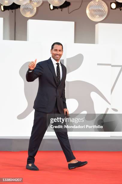 Former Italian footballer Marco Borriello at the 78 Venice International Film Festival 2021. The Hand of God red carpet. Venice , September 2nd, 2021