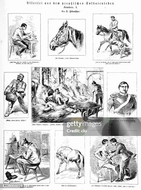 alles mögliche aus dem leben des preußischen soldaten, 9 bilder - 1868 stock-grafiken, -clipart, -cartoons und -symbole