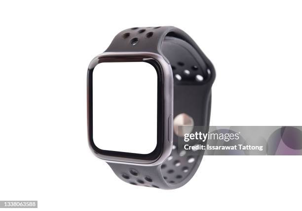 wireless smart watch isolated on white background - smart watch stock pictures, royalty-free photos & images