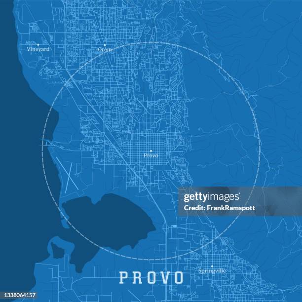 provo ut city vector road map blue text - springville utah stock illustrations