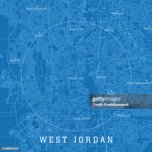 west jordan ut city vector road map blue text - south jordan utah stock illustrations
