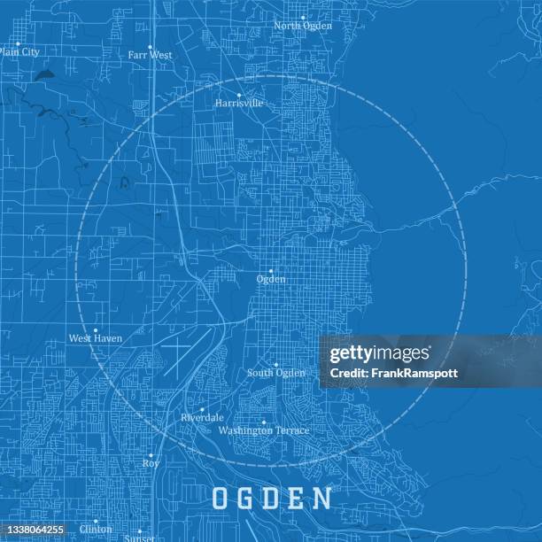 ogden ut city vector road map blue text - ogden utah stock illustrations