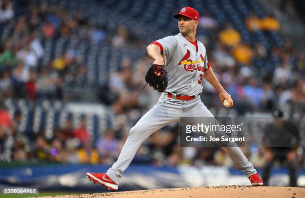 Happ of the St. Louis Cardinals in action during the game against the Pittsburgh Pirates at PNC Park on August 27, 2021 in Pittsburgh, Pennsylvania.
