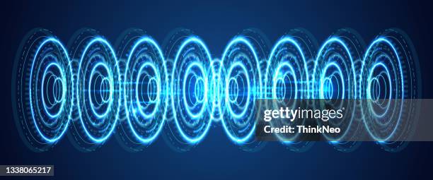 futuristic digital technology concept background in blue color - hud elements stock illustrations