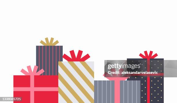 ilustraciones, imágenes clip art, dibujos animados e iconos de stock de regalos de navidad - regalos navidad