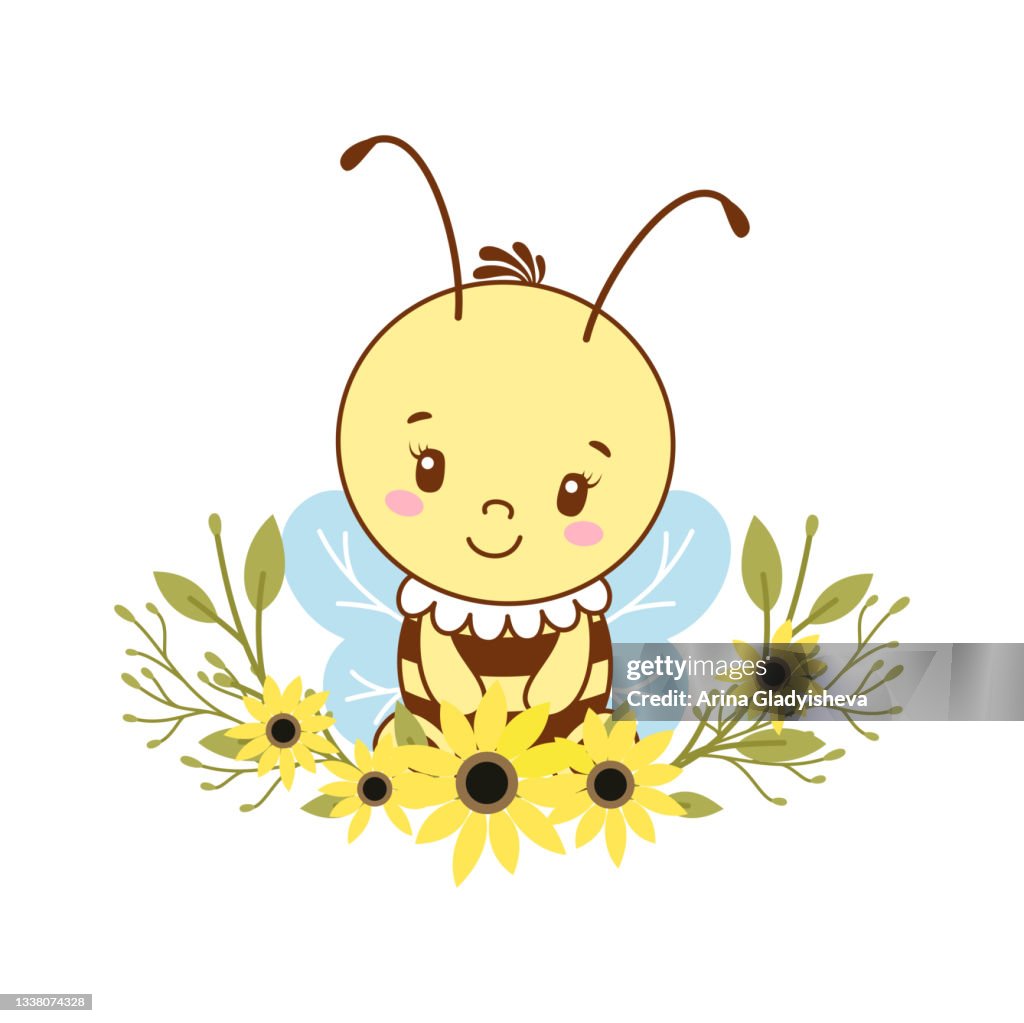 Bee Smiling Vector Cute Smiling Bee Vector Illustration High-Res Vector Graphic - Getty Images