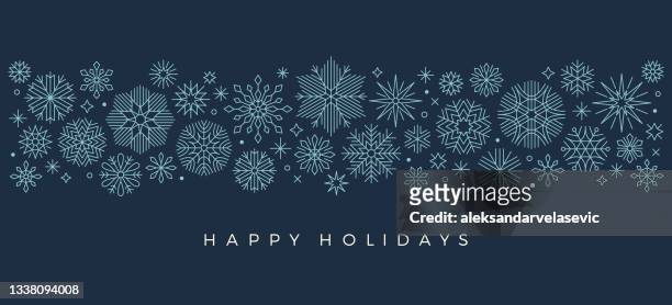 holiday snowflake border - winter stock illustrations