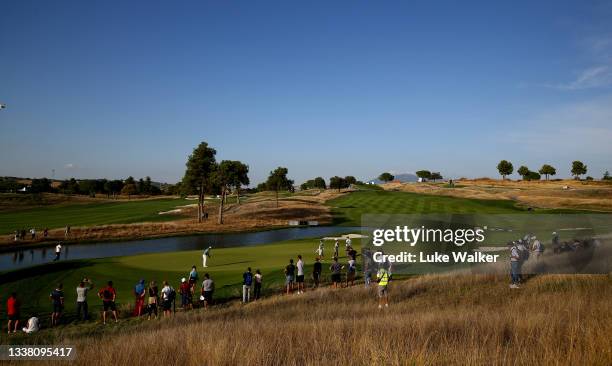 General view of the 16th hole during Day Two of The Italian Open at Marco Simone Golf Club on September 03, 2021 in Rome, Italy.