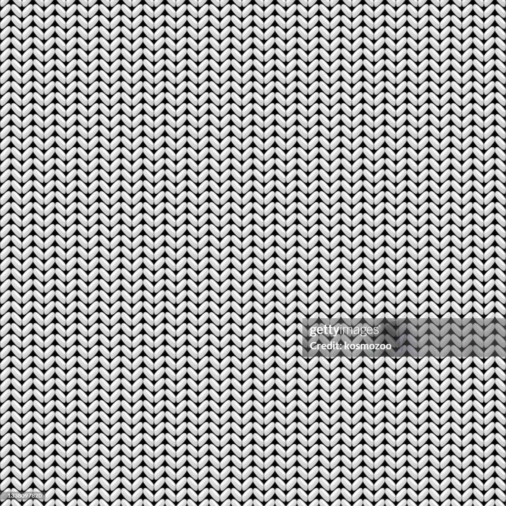 White seamless vector knitted background