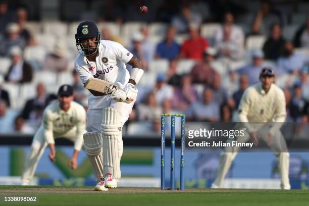 Rahul of India bats during day two of the fourth LV= Insurance Test match between England and India at The Kia Oval on September 03, 2021 in London,...