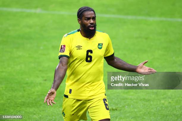 Anthony Grant of Jamaica gestures during the match between Mexico and Jamaica as part of the Concacaf 2022 FIFA World Cup Qualifier at Azteca Stadium...