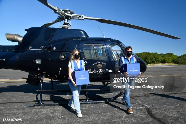 View of Champagne Nicolas Feuillatte saving The Hamptons from a champagne shortage on September 03, 2021 in Montauk, New York.