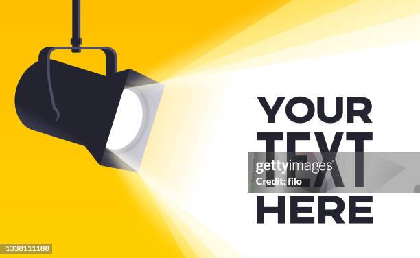 ilustrações de stock, clip art, desenhos animados e ícones de spotlight floodlight your message announcement background - lamp