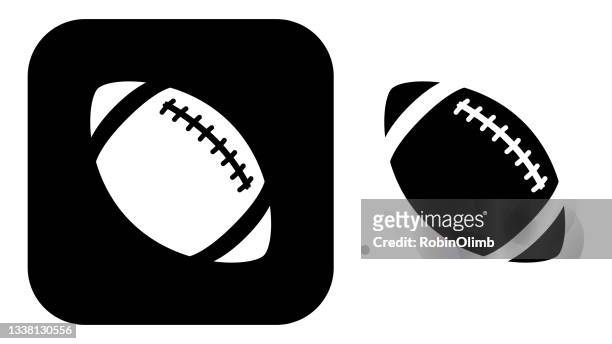 black and white football icons - american football stock illustrations