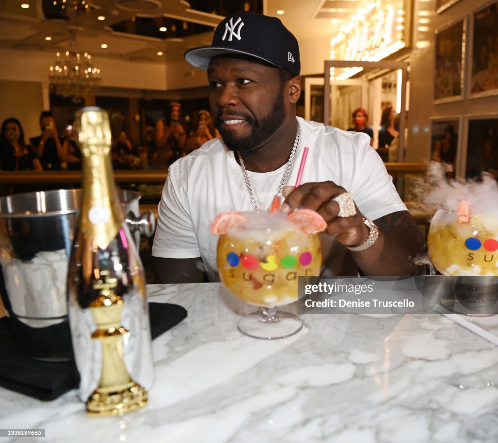 50 Cent, Branson Cognac And Sugar Factory American Brasserie Debut New "Candy Shop" Goblet At Harmon Corner In Las Vegas