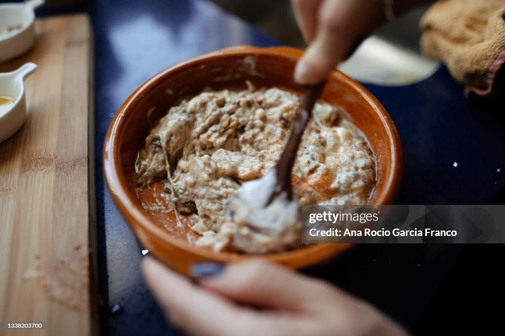 Homemade baba ghanoush. Mutabal